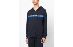 Hugo Boss Authentic Zip Up Hooded Sweatshirt In Navy Blue