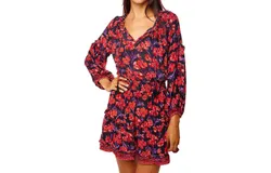 Natalie Martin Maggie Dress In Silk Watercolor Print Onyx
