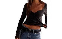 Free People Eyes On You Long Sleeve Top In Black