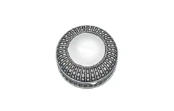Creative Gifts International Round Antique-Style Box With Beaded Detail - 4&period;5" In Silver Plated