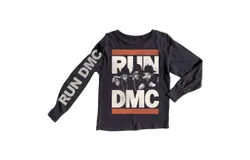 Rowdy Sprout Run Dmc Long Sleeve Tee In Black