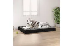 Dog Bed Black 40"x29&period;1"x3&period;5" Solid Wood Pine