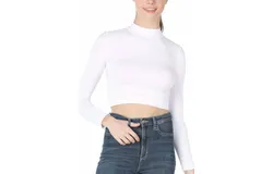 Nikibiki Mock Neck Crop Top In White