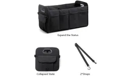 Trunk Organizer for Car - 70L Collapsible Trunk Storage with 11 Pockets & Reinforced Handles&comma; SUV Trunk Organizers for Grocery Cargo&lpar;Black&rpar;