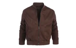 Gioberti Men&apos;s Faux Suede Bomber Jacket with Warm Light Inner Padding