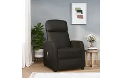 Massage Reclining Chair Black Faux Leather