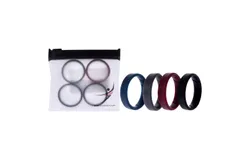 Silicone Wedding BR Step Ring Set - Basic-Bordo by ROQ for Men - 4 x 16 mm Ring