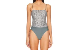 Cami Nyc Reina Metallic Bodysuit In Silver