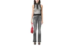 Diesel 1969 D-Ebbey Slim Waist Bootcut Flare Jeans In Gray