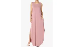 Zenana Sleeveless Loose Maxi Dress In Mauve