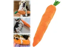 The Mellow Dog Calming Carrot&comma; Carrot Dog Toy&comma; The Mellow Dog Calming Pillow For Dogs&comma; Sturdy Plush Multi-Squeaks And Crinkle Dog And Cat Toys&comma; Cute No Stuffing Carrot With Soft Squeaker &lpar;1 Set&rpar;