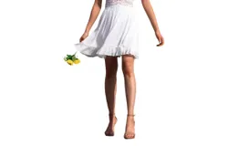 Dress Day Ruffled Hem Lined Dress In Off White