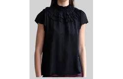 Go By Go Silk Brunch Date Top In Washed Black
