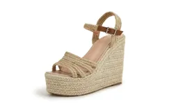 Women&apos;s summer sandals&comma; woven simple sandals with high heels