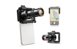 APEXEL APL-TM6 Mobile Phone Telephoto Macro Lens Kit 6X Telephoto Lens &plus; 150mm Macro Lens with Universal Phone Mount Storage Bag for Hiking Camping Wildlife Observation Compatible with iPhone 16&sol;15&sol;14&sol;13