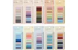 Morandi index sticker loose-leaf ruler sticky sticker PET transparent student stationery key mark message memo book 8 cards