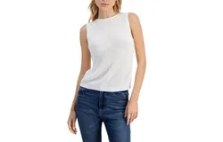 Lucy Paris Kida Knit Tank Top In Wht