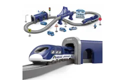 Train Sets for Boys 4-7&comma; 66 Pcs Battery Operated Train Set（Police）