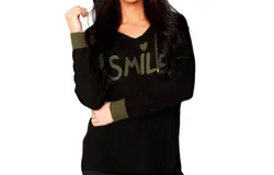 Angel Smile Hoodie In Black&sol;moss