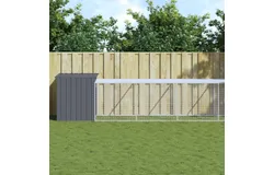 Chicken Cage with Run Anthracite 43&period;3"x239&period;8"x43&period;3" Galvanized Steel
