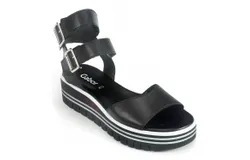 Gabor Double Ankle Strap Platform Sandal In Black