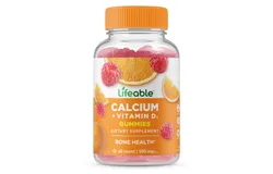 Lifeable® Calcium 500 mg with Vitamin D3 1&comma;000 IU Gummies - Teeth&comma; Bones&comma; Muscles - 60 Count