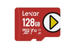 Lexar PLAY microSDXC 128GB Memory Card&comma; UHS-I&comma; C10&comma; U1&comma; V10&comma; A1&comma; Full HD and 4K Video&comma; up to 160&sol;50 MB&sol;s &lpar;LMSPLAY128G-BNNNU&rpar;