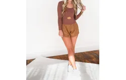 Pretty Follies Never Enough Romper In Chocolate