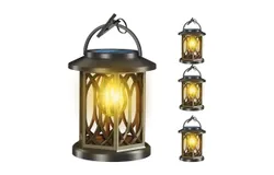 WdtPro Solar Lanterns Outdoor Hanging 4Pack&comma;  Outdoor Waterproof&comma; Solar Powered Lantern Over 12Hrs Solar Lights for Outside Garden Yard Patio Decor &lpar;Warm Light&rpar;