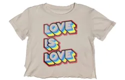 Rowdy Sprout Love Is Love Cropped Tee In Cream