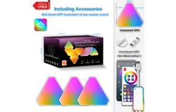 Triangle Quantum Light Panels&comma;LED Wall Lights for Gaming and Smart Home DIY Decor with Music Sync&comma;Night Light for Indoor Decor&comma;bluetooth 3 Pack