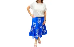 Livro Market Skirt In Mughal Floral Blue