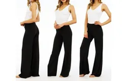 Veronica M Wide Leg Ponti Pant In Black