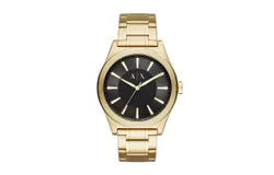 Reloj Armani Exchange Hombre &vert; Coleccion Nico &vert; Modelo AX2328 &vert; Caja Redonda &vert; Ø 44mm Acero inoxidable &vert; Cierre Desplegable &vert; Movimiento Cuarzo &vert; Dial Negro &vert; Cristal Mineral &vert; Correa Acero inoxidable Dorado &vert; 50m &sol; 5 ATM &vert; Línea Clásico