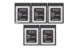 Five Pieces Sony 64GB G Series XQD Memory Card