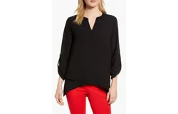 Gibson Women&apos;s X International Women&apos;s Day Erin Cross Front Tunic Blouse In Black