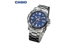 casio Casio Watch Men&apos;s Classic Diver Style Watch Casual Analog Sports Watch&comma; Silver MTP-VD01D-2EVUDF