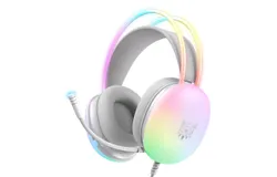 ONIKUMA New Headset Full Dynamic RGB Light Gaming Headphones with Mic Wired Headset Gamer Overear Surround Sound-white