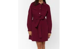 Velvet Heart Deena Snap Button Dress In Maroon