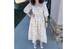 Marigold Kiara Harvest Midi Dress In Gold