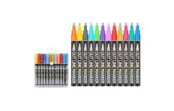 12 Colors Metallic Markers Outline Paint Pens 2-3mm Line DIY Scrapbooking for Black   Paper Photo Album CD Surface Stone Glass School Office Supplies