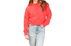 Main Strip How Sweet Cardigan In Red