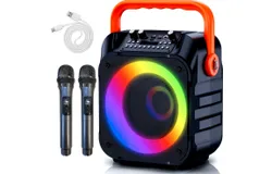 Karaoke Machine with Two Wireless Microphones&comma;Orange