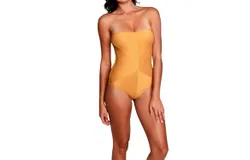 Sauipe Hannah Bandeau One Piece Swimsuit With Removable Straps In Gold