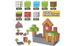 Magnetic Blocks&comma; 100PCS，Build Mine Magnet World Set STEM Montessori Sensory Cubes for Toddlers&comma; Magnetic Birthday Gift Toys for Aged 3-12 Boys & Girls，B02