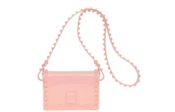 Carmen Sol Women&apos;s Mini Graziella Flap Crossbody Bag In Baby Pink