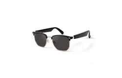 Audio Smart Glasses&comma; Blue Light Glasses for Women and Men&comma; Open Ear Sound with Mic & Speakers&comma; Blue Light Filter & Polarized Sunglasses Lenses&comma; Voice Assistant &lpar;Silver&rpar;