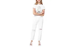 Re&sol;done 70S Stove Pipe Jean In White Destroyed