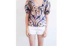 Never A Wallflower Square Neck Top In Marakesh Medallion