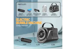 Automatic Bubble Machine&comma; Professional Bubble Blower Big Bubble Holes 15000&plus; Bubbles&sol;Min -Remote control versionblack